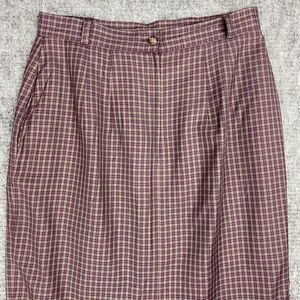 Karen Scott Skirt Womens 12 Pencil Straight‎ Belt-Loops Plaid Business Casual